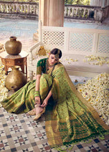 Load image into Gallery viewer, Pastel Green Floral Zari Woven Raw Silk Saree