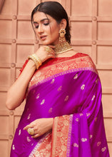 Load image into Gallery viewer, Dark Orchid Purple Satin Silk Saree with Overall Butti work