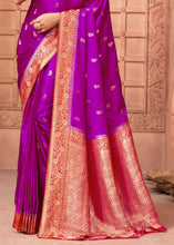 Load image into Gallery viewer, Dark Orchid Purple Satin Silk Saree with Overall Butti work
