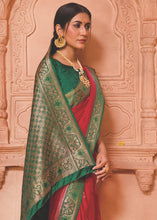 Load image into Gallery viewer, Apple Red Satin Silk Saree with Overall Butti work