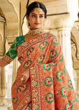 Load image into Gallery viewer, Light Orange Woven Dola Silk Saree with Embroidered Blouse