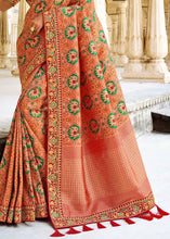Load image into Gallery viewer, Light Orange Woven Dola Silk Saree with Embroidered Blouse