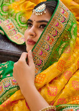 Load image into Gallery viewer, Golden Yellow Woven Dola Silk Saree with Embroidered Blouse