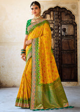Load image into Gallery viewer, Golden Yellow Woven Dola Silk Saree with Embroidered Blouse