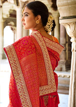 Load image into Gallery viewer, Crimson Red Woven Dola Silk Saree with Embroidered Blouse
