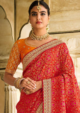 Load image into Gallery viewer, Crimson Red Woven Dola Silk Saree with Embroidered Blouse