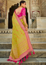 Load image into Gallery viewer, Pastel Green Woven Dola Silk Saree with Embroidered Blouse