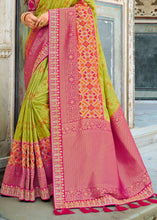 Load image into Gallery viewer, Kelly Green Woven Dola Silk Saree with Embroidered Blouse