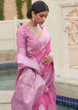 Load image into Gallery viewer, Ultra Pink Woven Linen Silk Saree
