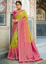Load image into Gallery viewer, Kelly Green Woven Dola Silk Saree with Embroidered Blouse
