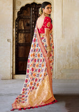 Load image into Gallery viewer, Rice White Woven Dola Silk Saree with Embroidered Blouse