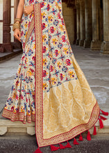 Load image into Gallery viewer, Rice White Woven Dola Silk Saree with Embroidered Blouse