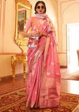 Load image into Gallery viewer, Rouge Pink Zari Woven Soft Tissue Silk Saree