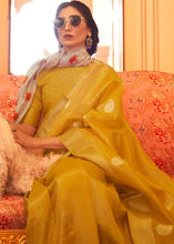 Load image into Gallery viewer, Mustard Yellow Zari Woven Soft Tissue Silk Saree