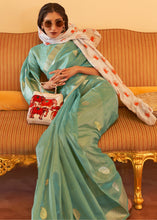 Load image into Gallery viewer, Jade Green Zari Woven Soft Tissue Silk Saree