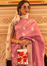 Load image into Gallery viewer, Mulberry Purple Zari Woven Soft Tissue Silk Saree