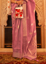 Load image into Gallery viewer, Mulberry Purple Zari Woven Soft Tissue Silk Saree