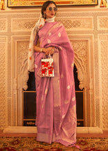 Load image into Gallery viewer, Mulberry Purple Zari Woven Soft Tissue Silk Saree