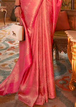 Load image into Gallery viewer, French Rose Pink Designer Satin Silk Saree