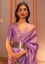 Load image into Gallery viewer, Jasmine Purple Designer Satin Silk Saree