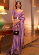 Load image into Gallery viewer, Jasmine Purple Designer Satin Silk Saree