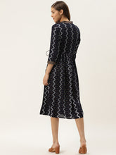 Load image into Gallery viewer, Printed Midi dress with mock waistcoat