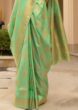 Load image into Gallery viewer, Emerald Green Woven Soft Kanjivaram Silk Saree with overall Butti work