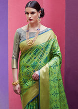 Load image into Gallery viewer, Emerald Green Woven Patola Silk Saree