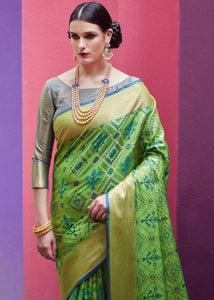 Emerald Green Woven Patola Silk Saree