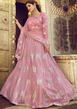 Laden Sie das Bild in den Galerie-Viewer, Taffy Pink Soft Net Lehenga Choli with Sequins work