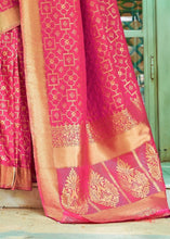Load image into Gallery viewer, Ruby Pink Woven Banarasi Brocade Silk Saree