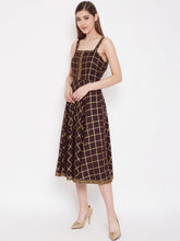 Load image into Gallery viewer, Shoulder strap flared midi dress