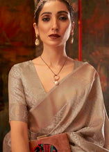 Load image into Gallery viewer, Tan Brown Handloom Weave Banarasi Silk Saree