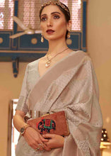 Load image into Gallery viewer, Tan Brown Handloom Weave Banarasi Silk Saree