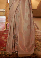 Load image into Gallery viewer, Tan Brown Handloom Weave Banarasi Silk Saree