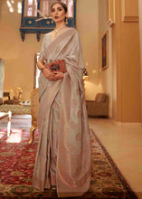 Load image into Gallery viewer, Tan Brown Handloom Weave Banarasi Silk Saree