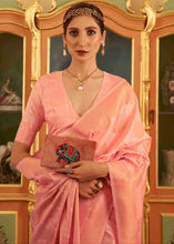 Load image into Gallery viewer, Mauvelous Pink Handloom Weave Banarasi Silk Saree