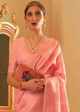 Load image into Gallery viewer, Mauvelous Pink Handloom Weave Banarasi Silk Saree