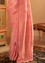 Load image into Gallery viewer, Mauvelous Pink Handloom Weave Banarasi Silk Saree