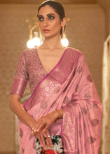 Load image into Gallery viewer, Mauvelous Pink Zari Butta Woven Tussar Silk Saree