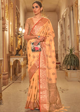 Load image into Gallery viewer, Light Orange Zari Butta Woven Tussar Silk Saree