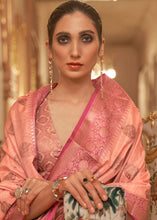 Load image into Gallery viewer, Coral Pink Zari Butta Woven Tussar Silk Saree