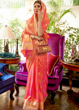 Load image into Gallery viewer, Shades Of Pink Kanjivaram Silk Saree Woven with Silver &amp; Golden Zari