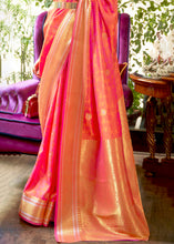 Load image into Gallery viewer, Shades Of Pink Kanjivaram Silk Saree Woven with Silver &amp; Golden Zari