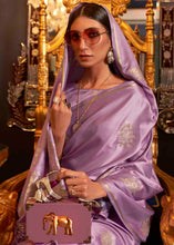 Load image into Gallery viewer, Lilac Purple Designer Satin Silk Saree