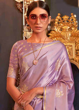 Load image into Gallery viewer, Lilac Purple Designer Satin Silk Saree