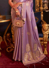 Load image into Gallery viewer, Lilac Purple Designer Satin Silk Saree