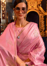 Load image into Gallery viewer, Carnation Pink Designer Satin Silk Saree