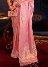 Load image into Gallery viewer, Carnation Pink Designer Satin Silk Saree