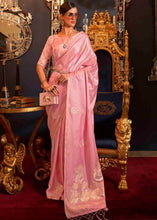Load image into Gallery viewer, Carnation Pink Designer Satin Silk Saree